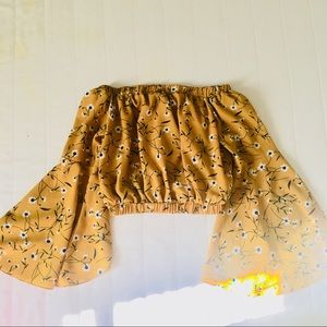 Yellow flower crop top